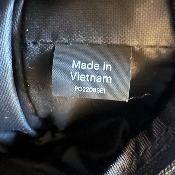 The AWAY Tech Case Zipper Pouch Blue Nylon Leather Handle Electronics Organizer - Picture 11 of 11